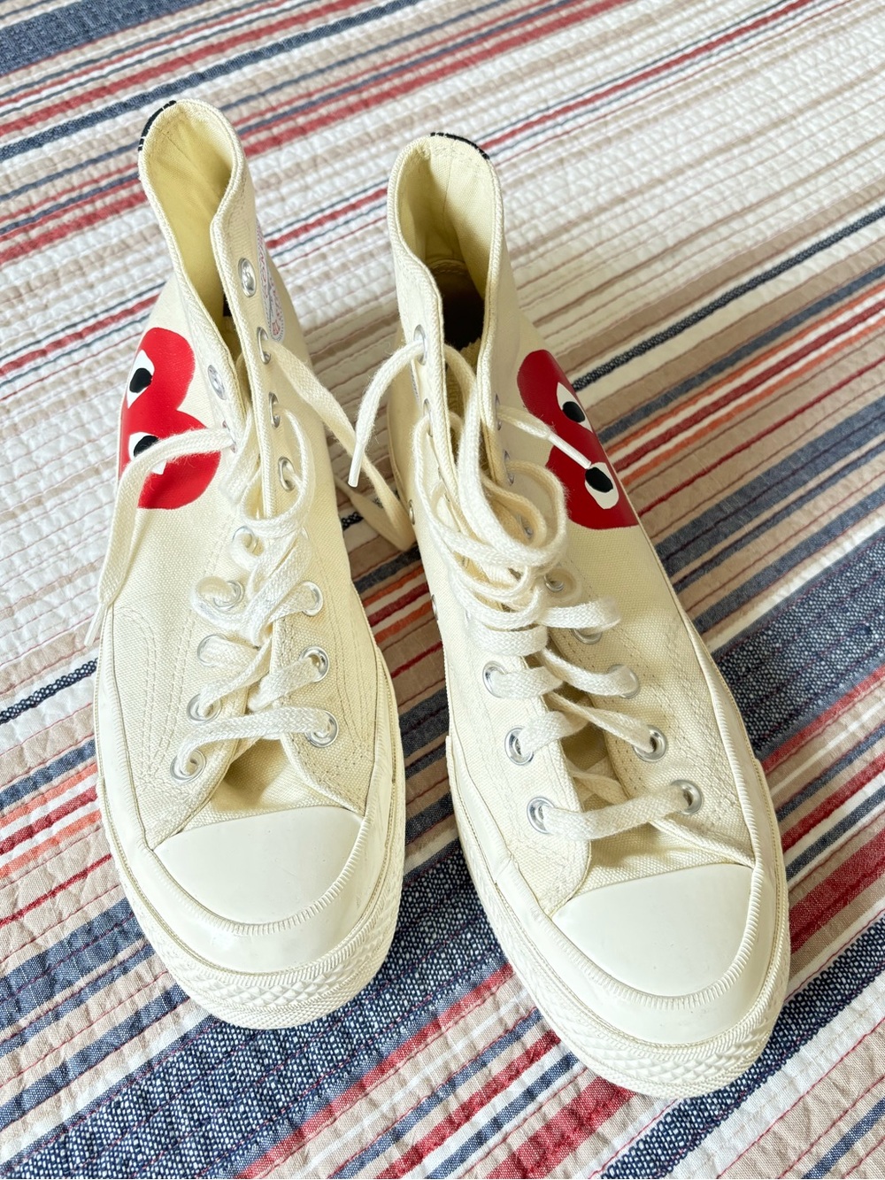 CONVERSE X PLAY COMME des GARÇONS, OFF WHITE, size 7M/9W